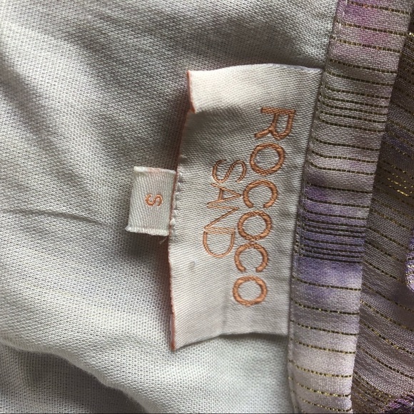 Rococo Sand Etre Metallic Maxi Dress Pink Resort Long Sleeve Womens Size Small - Picture 9 of 10